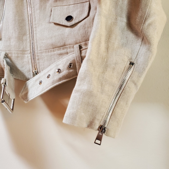 Theory Linen Moto Jacket Size S - Picture 6 of 9